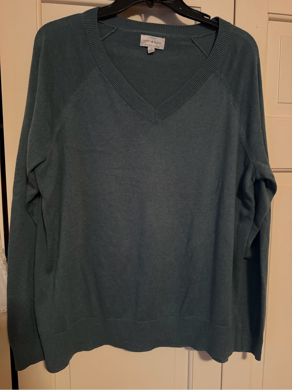 Lucky Brand Teal V-Neck Pullover Sweater